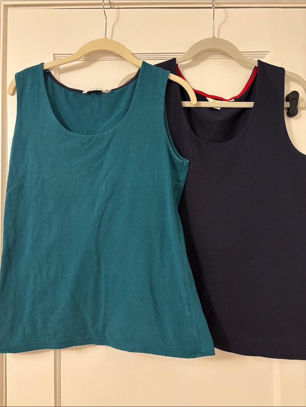 Boden Teal and Navy Double Layer Tank Tops